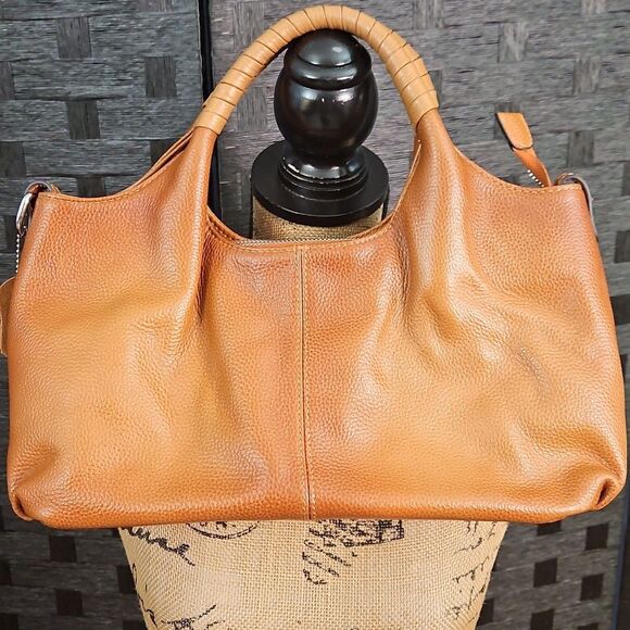 LSWEE Cognac Leather Handbag Purse - Picture 2 of 12